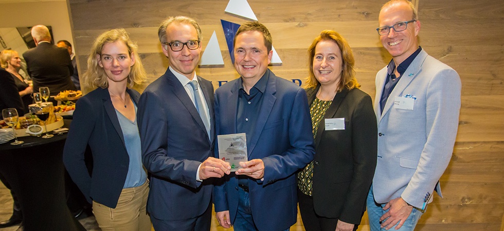 Hilde de Boer (City of Leiden), Chris van Voorden (InnovationQuarter), Henk Deist (Atterbury Europe), Annemieke Busch (NFIA) and Arnoud Nierop (City of Leiden)